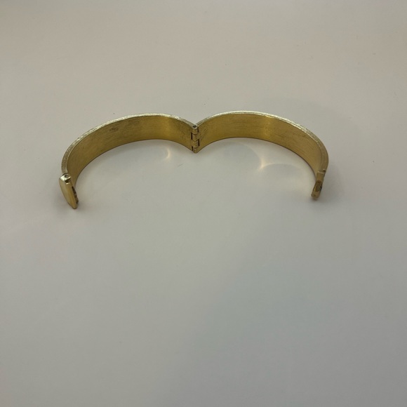 4022-PTT Vintage Signed Napier Bangle Goldtone Metal Blue & Green Geometric - Picture 11 of 13